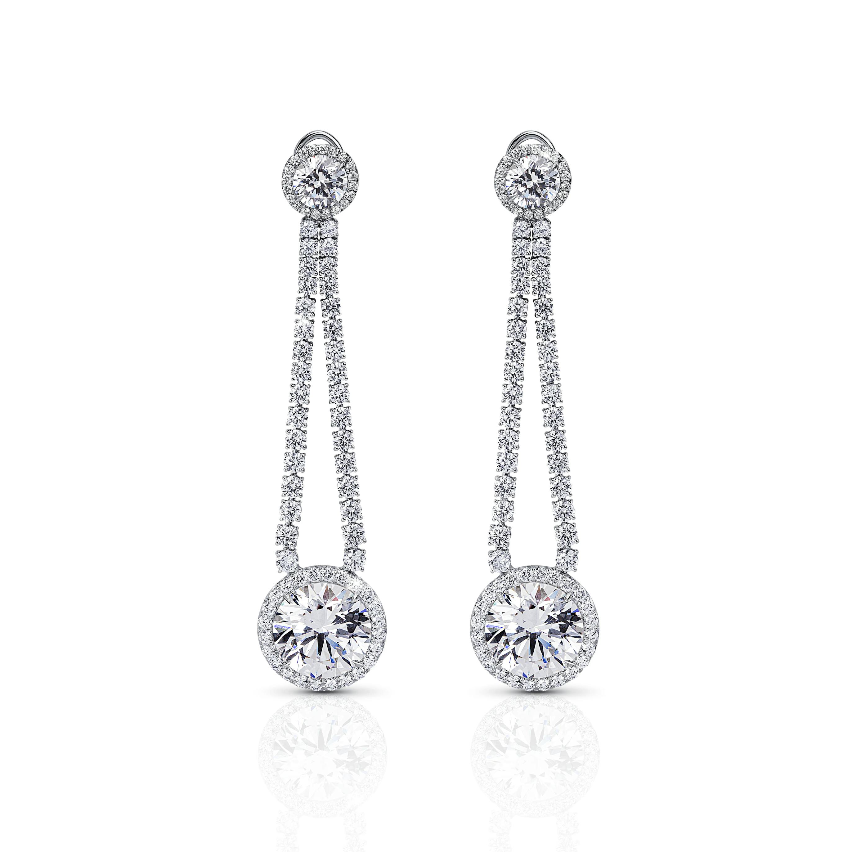Diamond Swing Drop Earrings