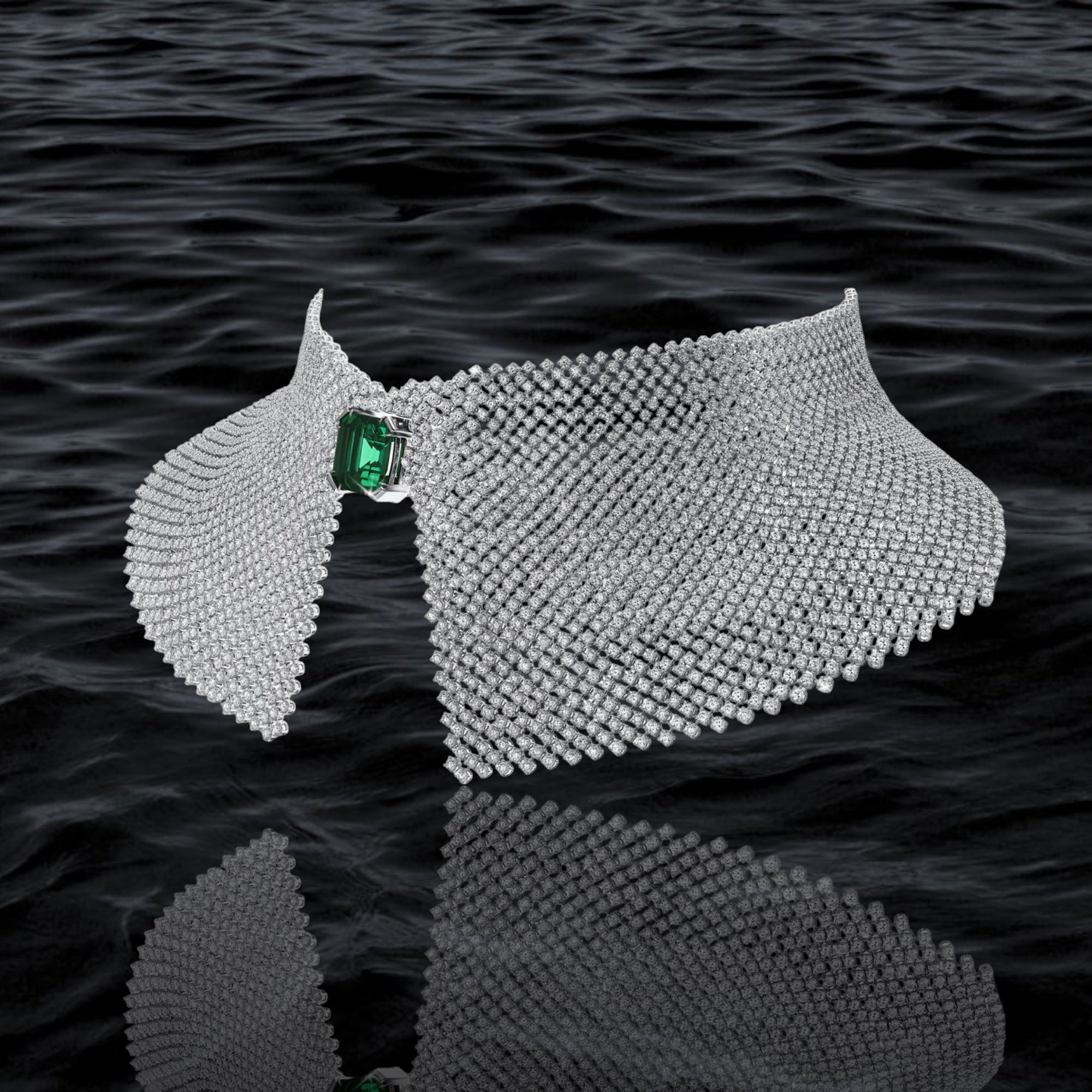 Grandeur Emerald Collar Necklace