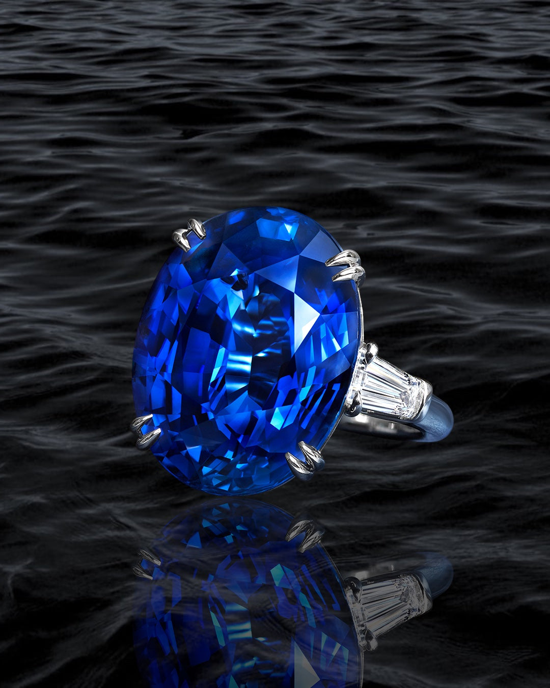 Indigo Oval Sapphire Ring