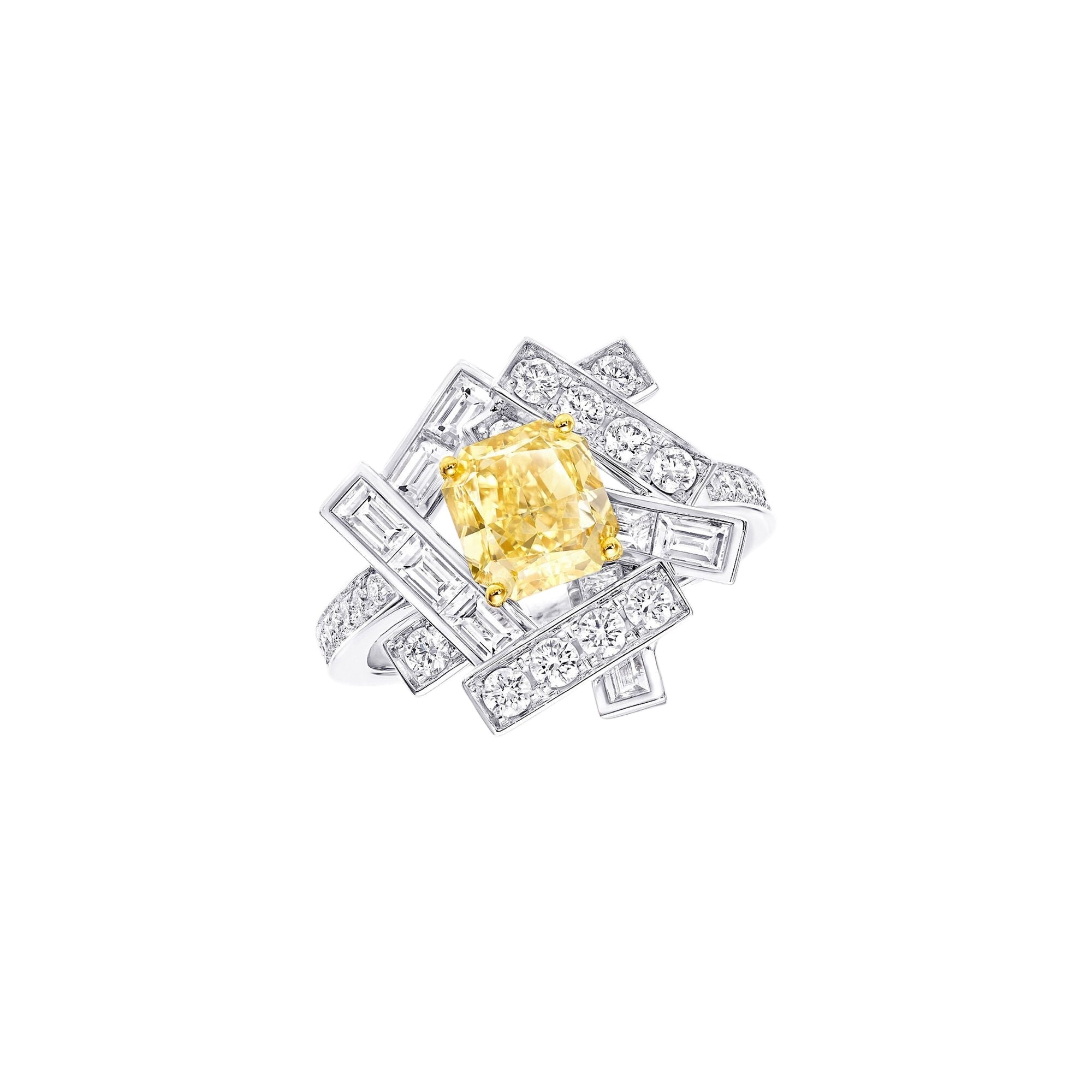 Abstract Diamond Cocktail Ring