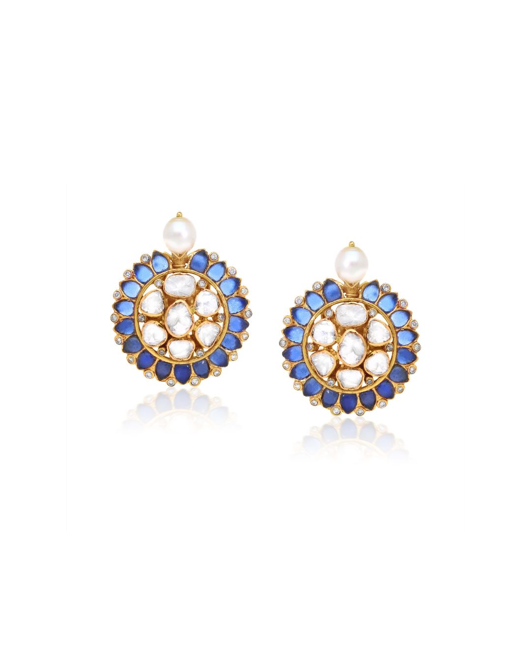 Twilight Pearl Polki Studs