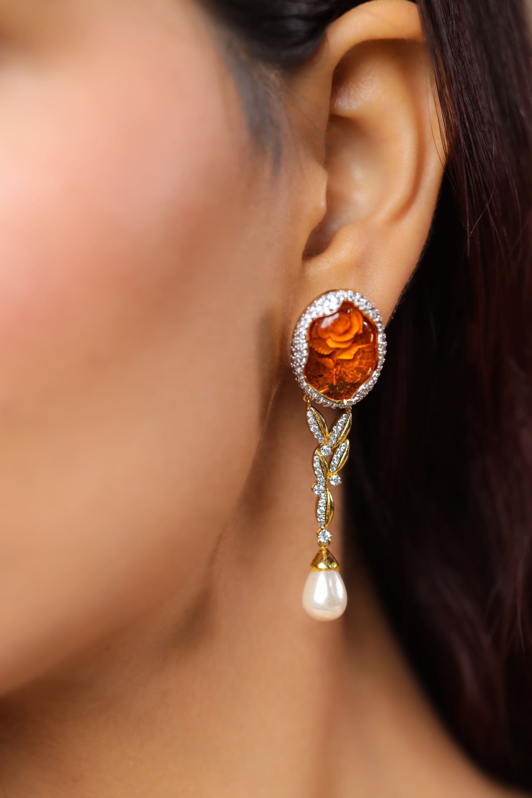 Amber Rose Pearl Drops