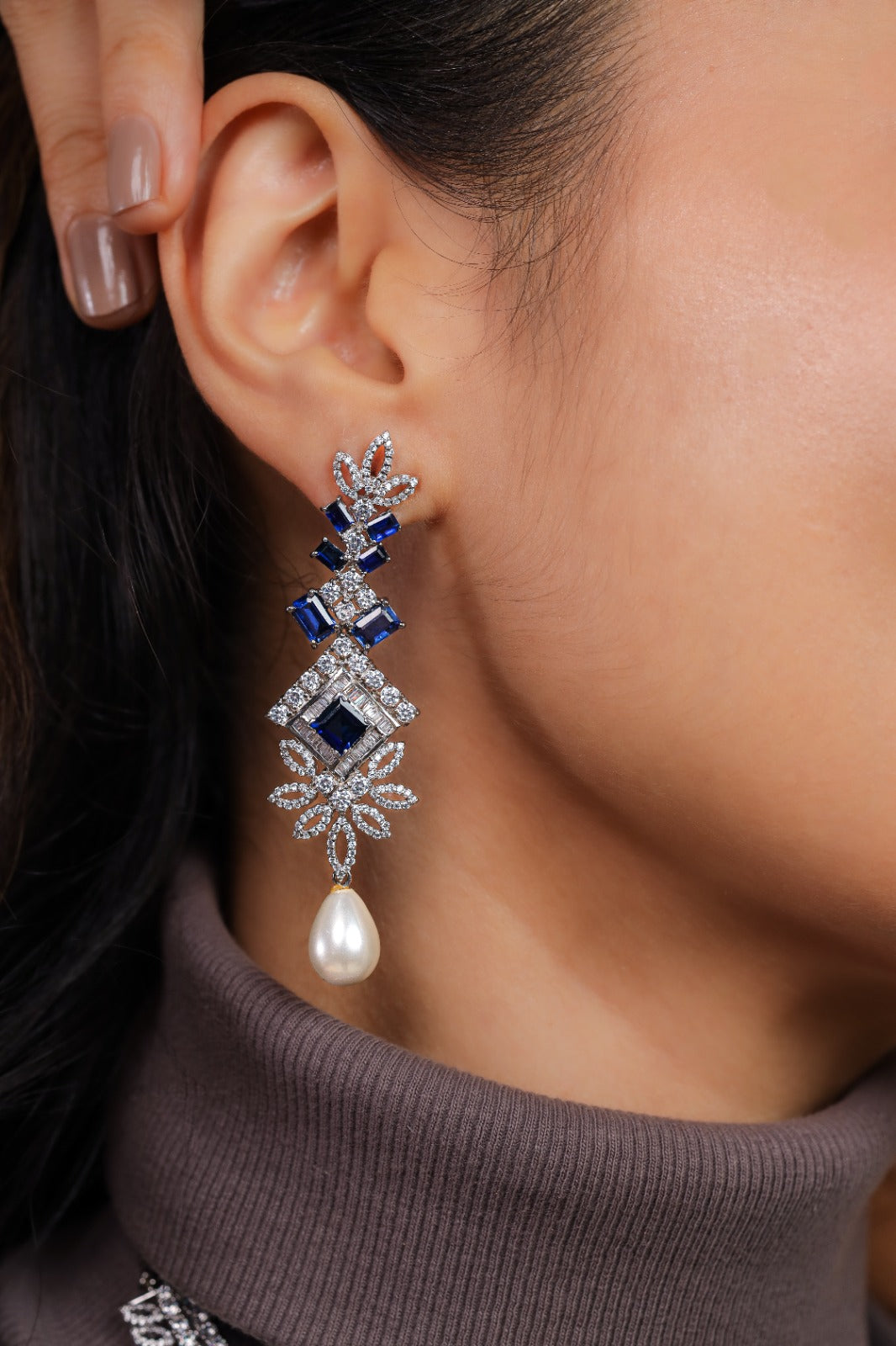 Regal Ocean Pearled Earrings