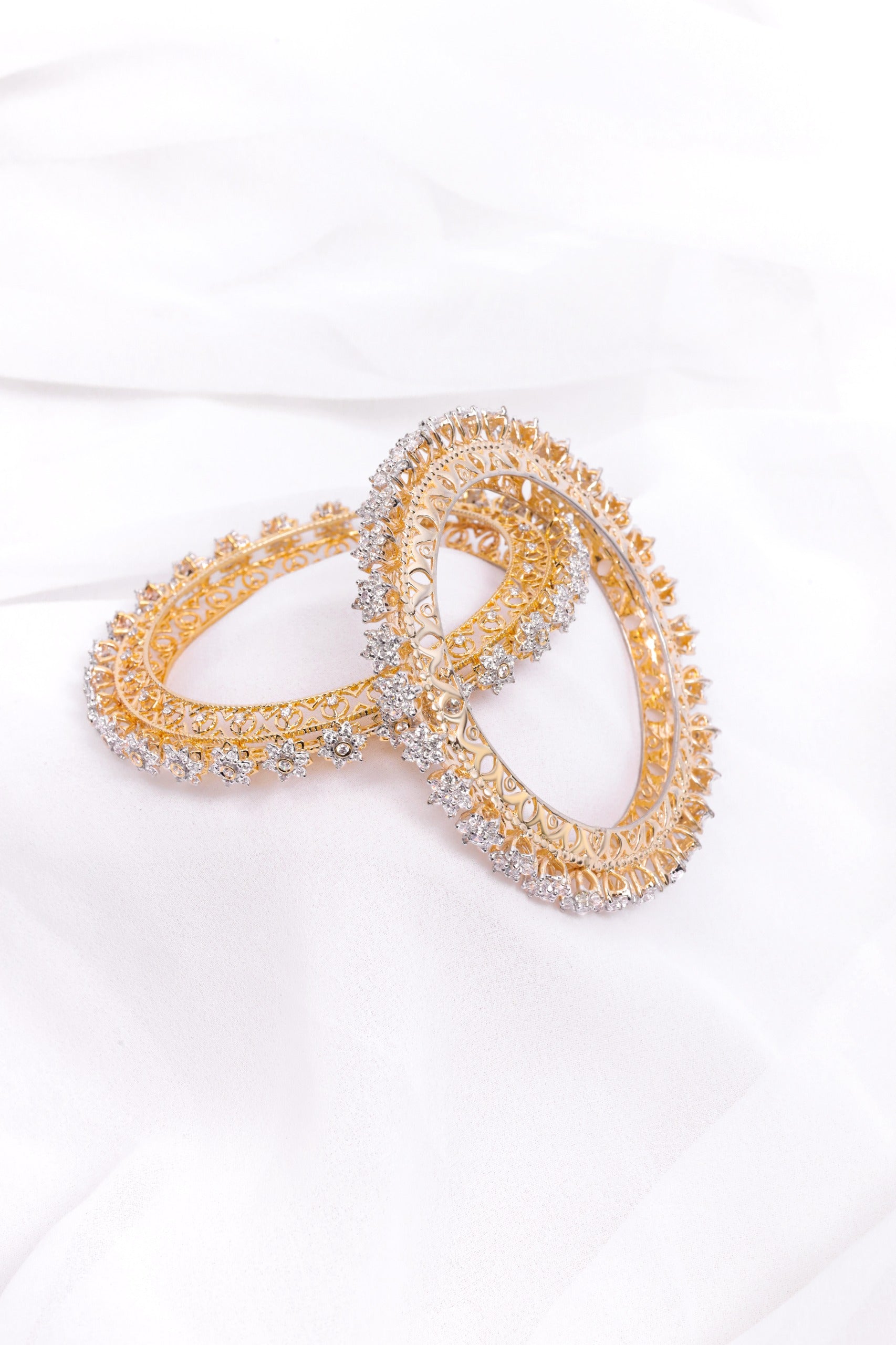 Golden Blossom Filigree Bangles