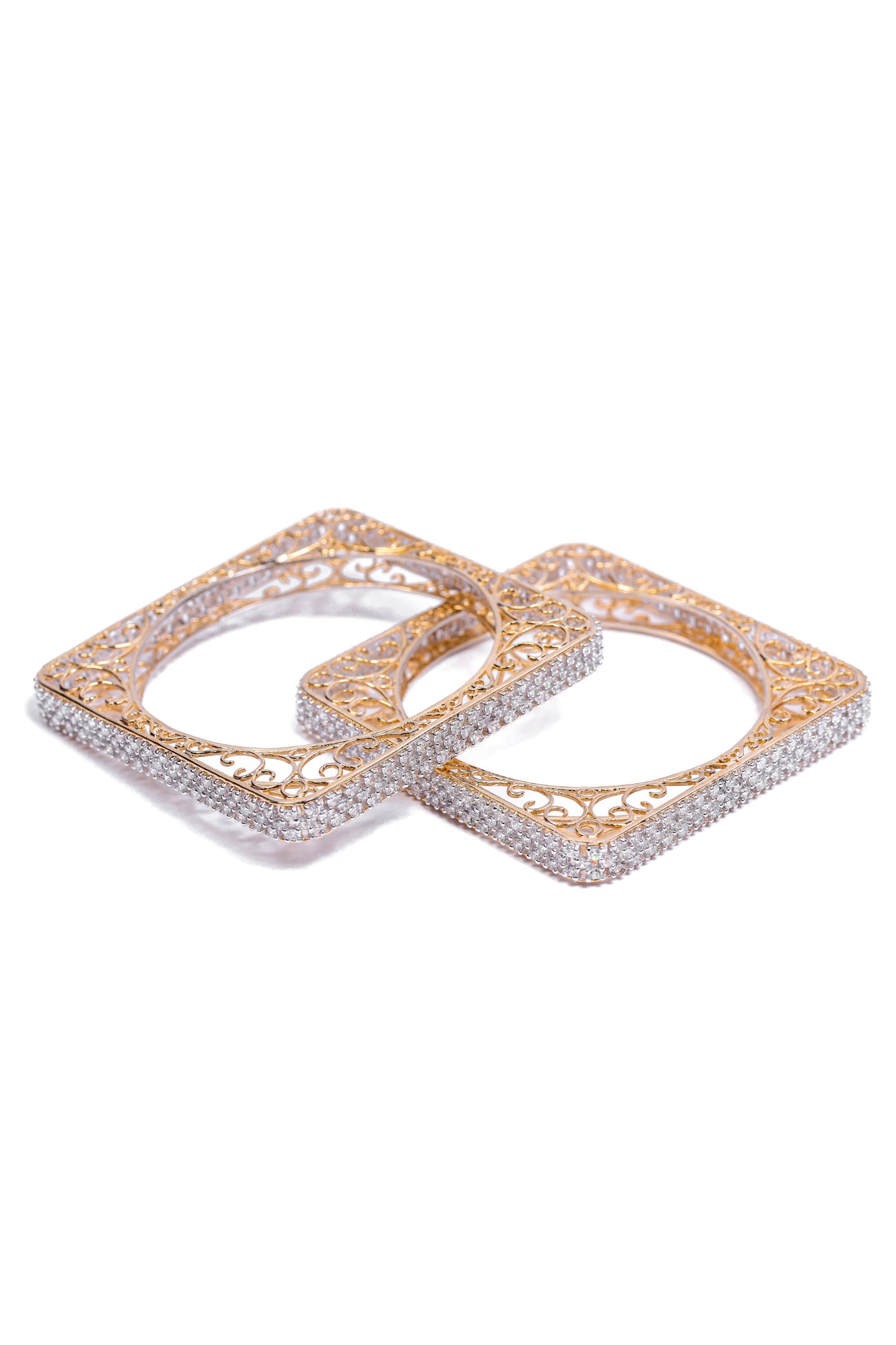 Golden Filigree Square Bangles