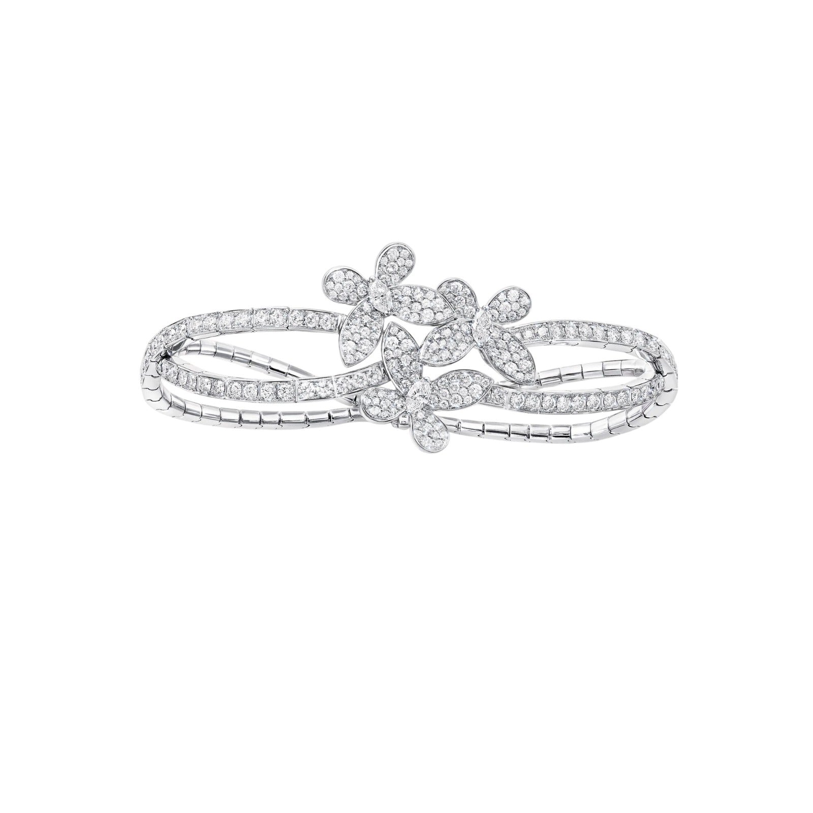 Triple Pavé Butterfly Diamond Bracelet