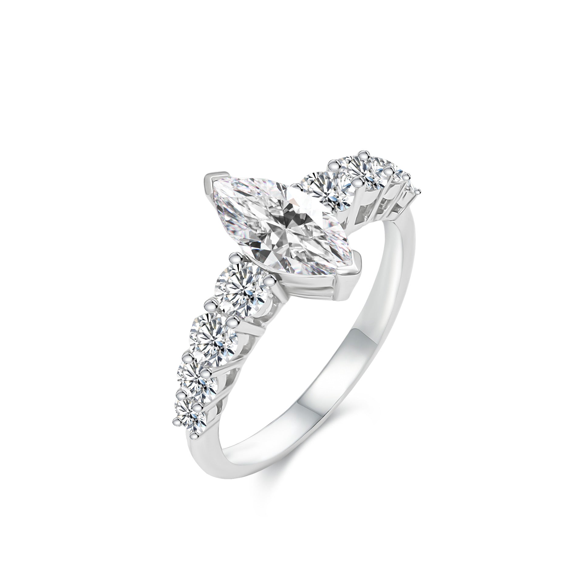 Graduated Diamond Marquise Ring
