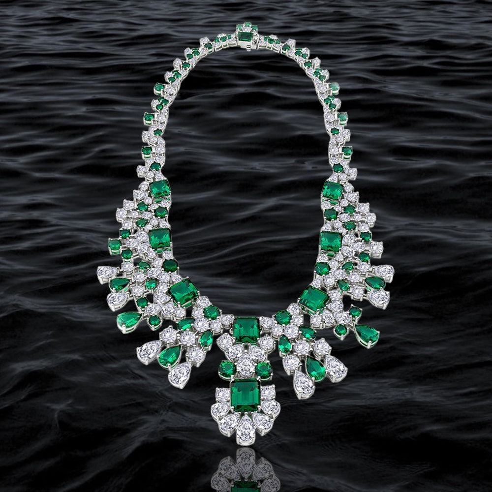 Luxe Emerald Cascade Necklace