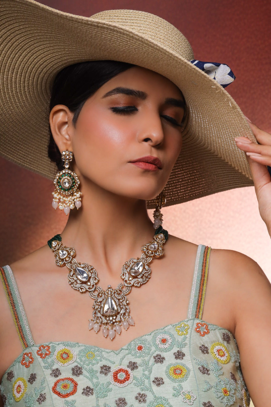 Ivory Masquerade Choker & Earrings