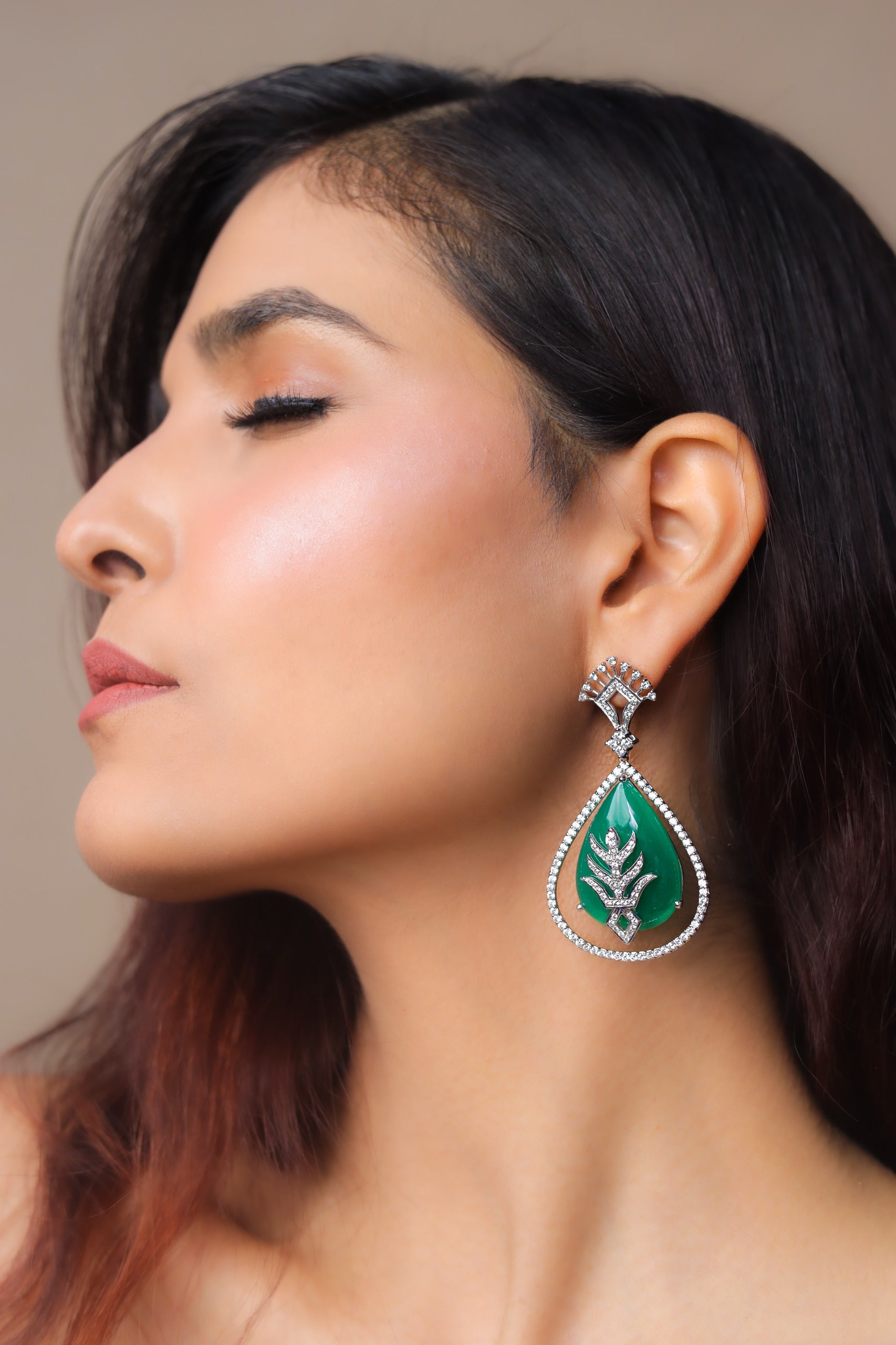 Emerald Teardrop Chandelier Earring