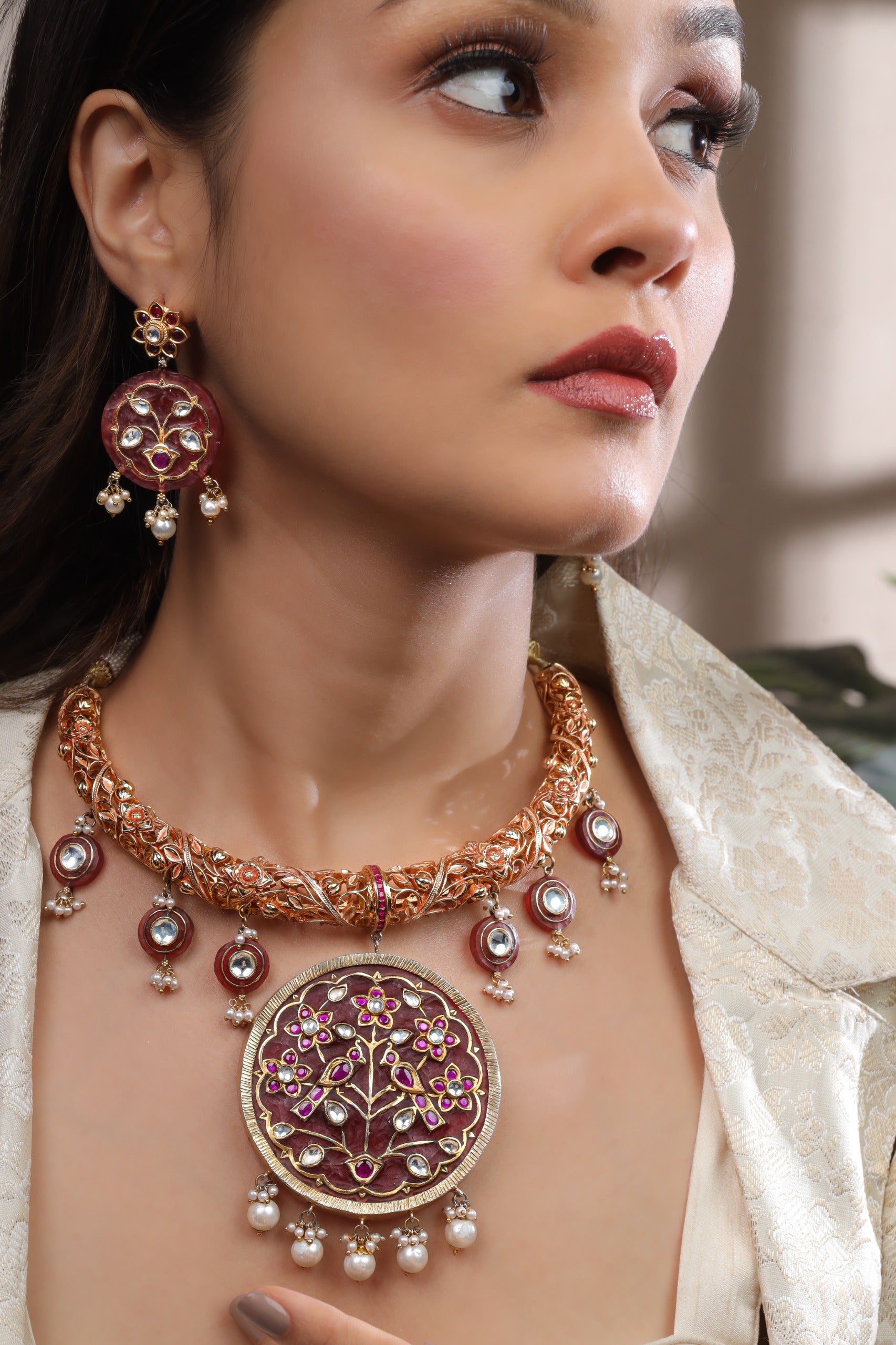 Scarlet Luxe Necklace & Earrings