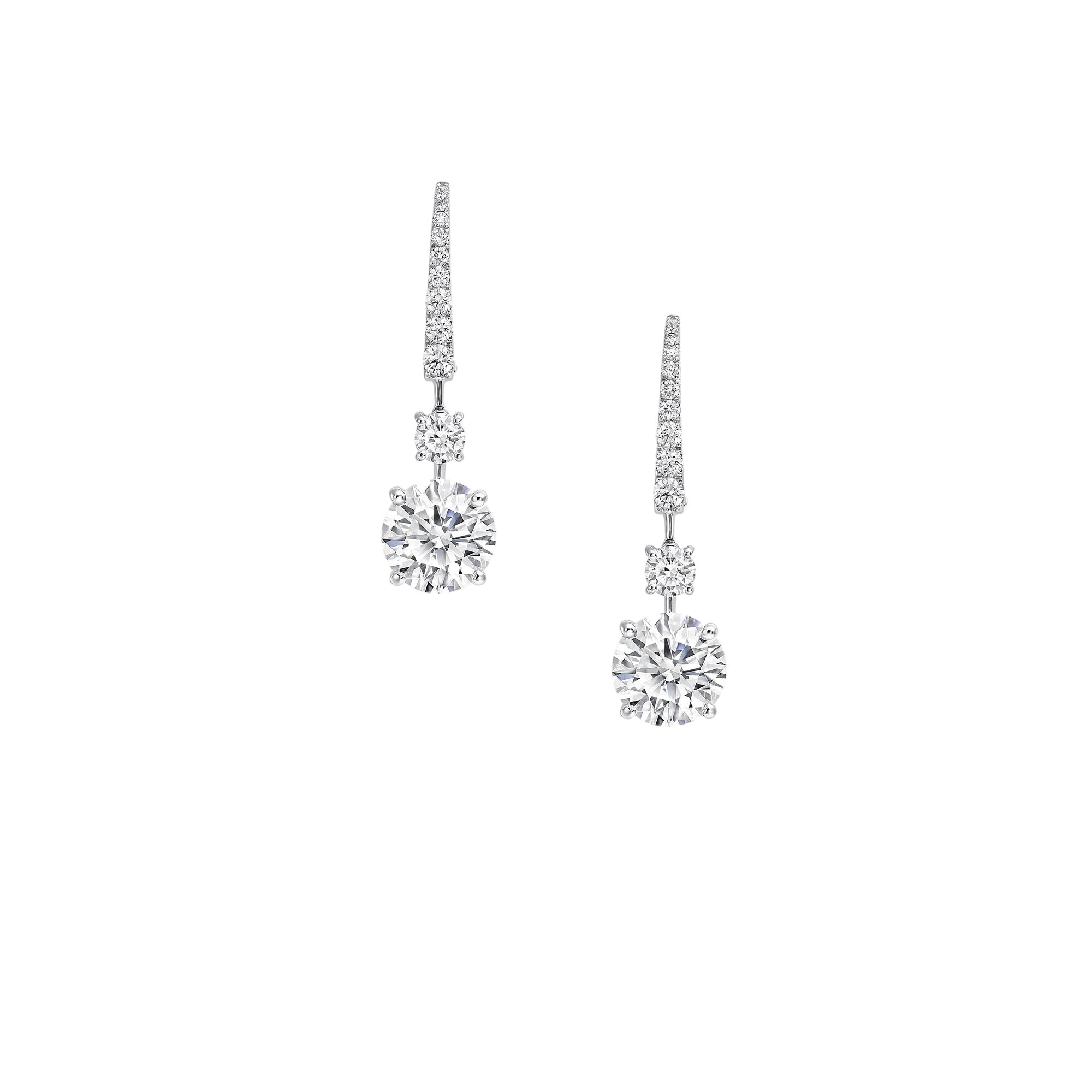 Graduated Diamond Drop Earrings
