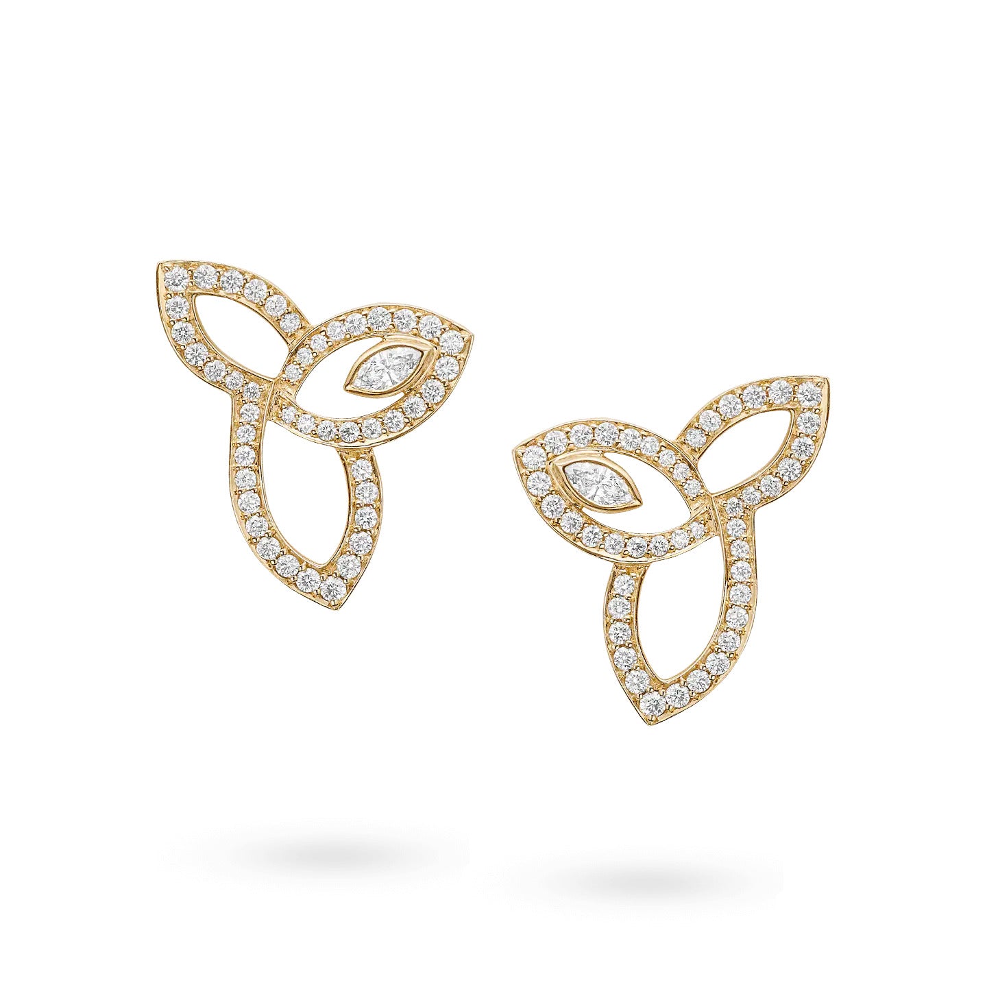 Floral Pave Diamond Earrings