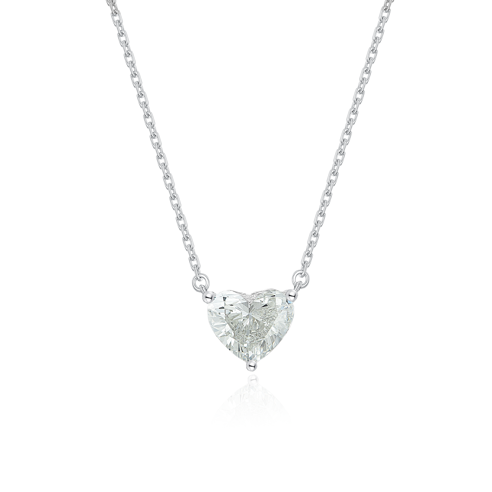 White Diamond Heart Pendant